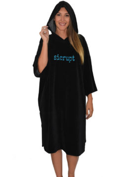 poncho preto - azul Sicrupt Surfsuits