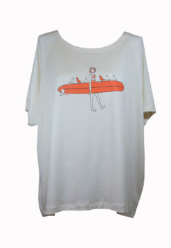 camiseta surf feminina off white LongBirds Sicrupt Beachwear