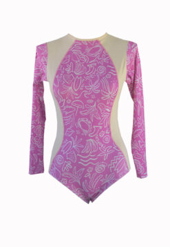 maiô manga longa recorte, maiô pink ocean, maiô para surfar, Sicrupt Beachwear