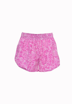 board-short, shorts feminino esportivo, horts feminino rosa estampado, shorts para surfar rosa, shorts tere pink ocean Sicrupt Beachwear